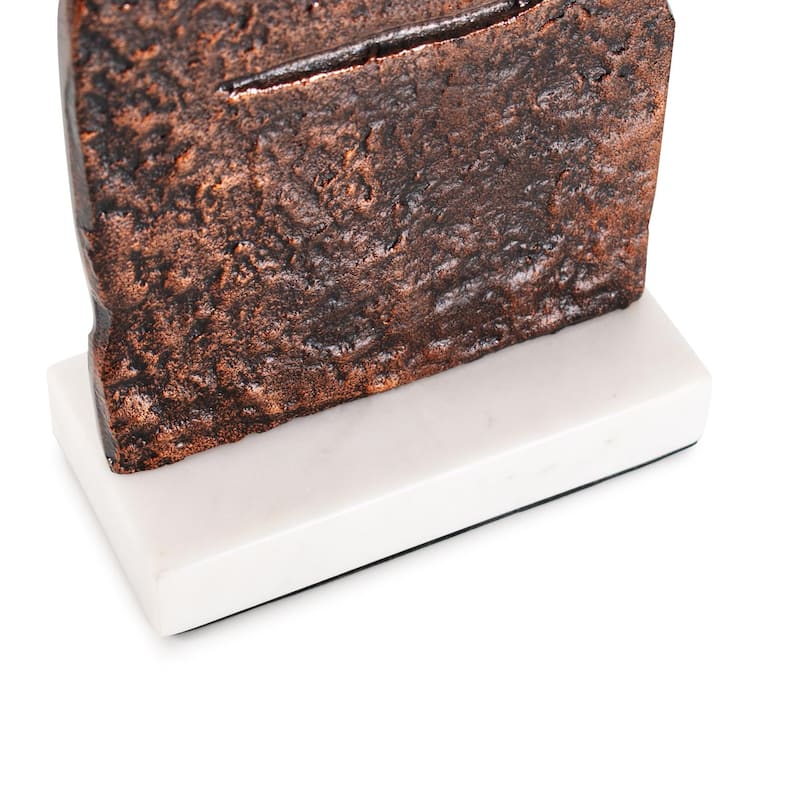 Modern Man Sculpture in Aluminum with Marble Base