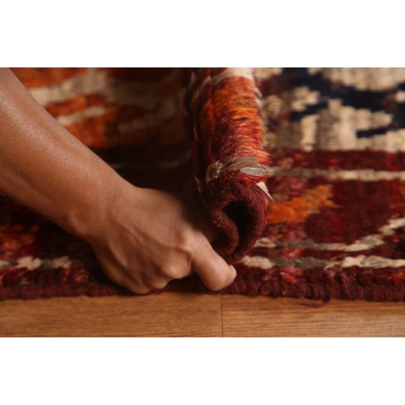Tribal Geometric Moroccan Oriental Area Rug Hand-knotted Wool Carpet - 6'9" x 10'0"