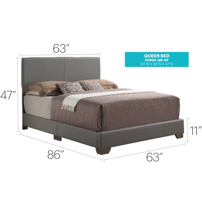 Gothic Grandeur Bed - Light Grey Upholstered Platform Bed Frame - Modern Bedroom Furniture