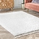 preview thumbnail 26 of 50, Brooklyn Rug Co Sauls Solid Shag Tassel Area Rug 10' x 14' - Ivory