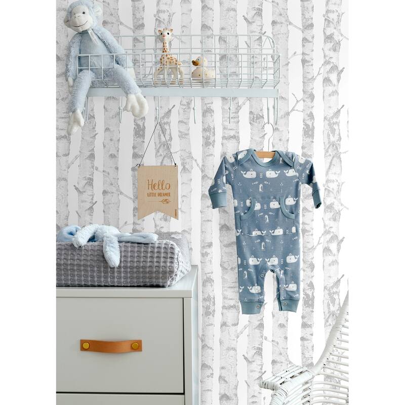 Chesapeake Birdie Grey Birch Wallpaper - 20.9 x 396 x 0.025