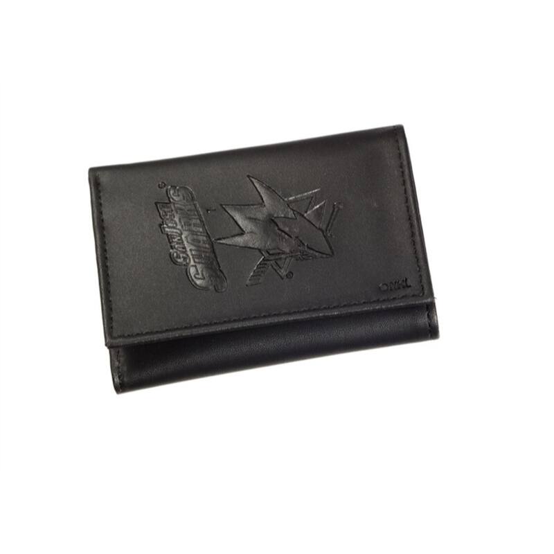 NHL Leather Tri-Fold Wallet - Sharks