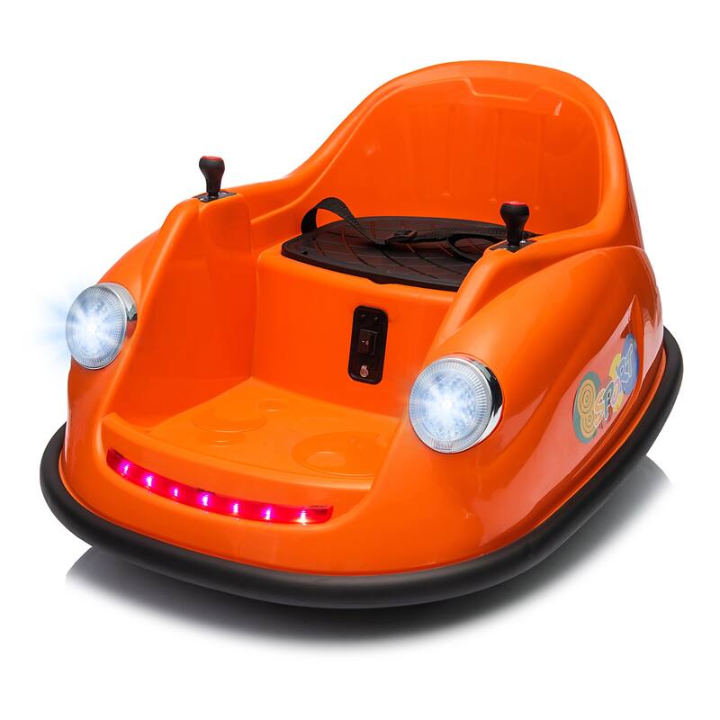 360° Rotation 12v Kids Electric Ride on Bumper Car - Orange