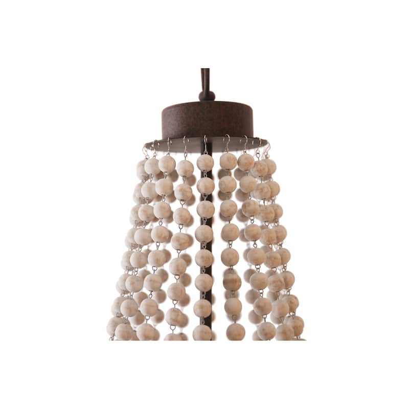 4-Light Bohemian Beaded Caged Chandelier Adjustable Height Dimmable Pendant Lighting - 20" X 30"