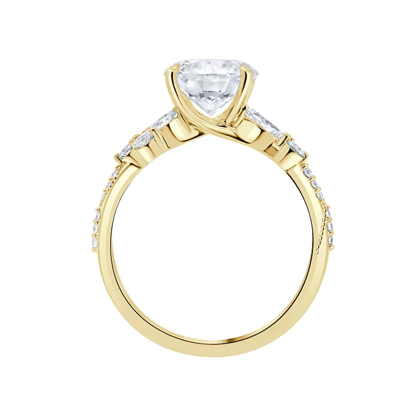 Auriya 14k Gold 5 2/4ctw Round Lab grown Nature's Inspired Diamond Engagement Ring (E-F VS)