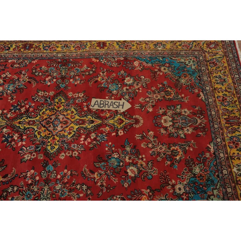 Hand Knotted Oriental 100% Wool Carpet Traditional Floral Oranges & Rust Hamedan Area Rug - 7' 2'' X 4' 7''