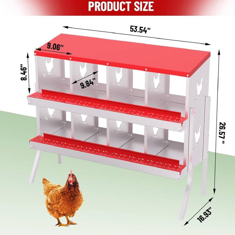 Chicken Nesting Boxes with Roll Out Egg Collection and Legs