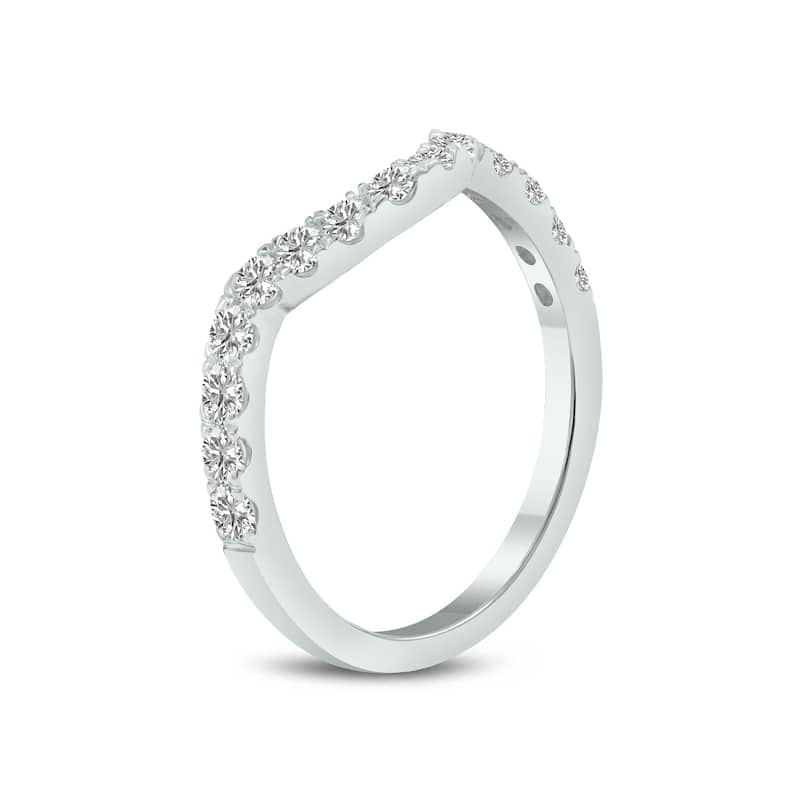Marquee Jewels 3/4 Carat TW Lab Grown Diamond Wedding Band in 14K White Gold