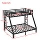 preview thumbnail 3 of 9, Black Metal Twin XL over Queen Bunk Bed With Under Bed Storage