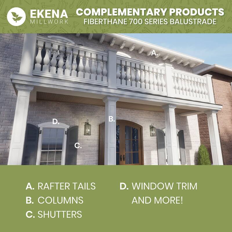 Fiberthane 700 Series Arcadian Baluster, Factory Primed
