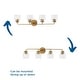 preview thumbnail 12 of 12, Quillan Collection Four-Light Soft Gold Transitional Bath & Vanity Light - 33.62 in x 6.62 in x 8.5 in