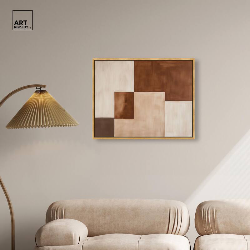 Cream and Brown Panels III Canvas by Art Remedy