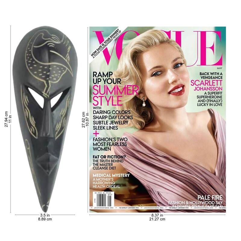 Handmade Sese Wood 'Sankofa Bird' Ghanaian Mask (Ghana) - Black