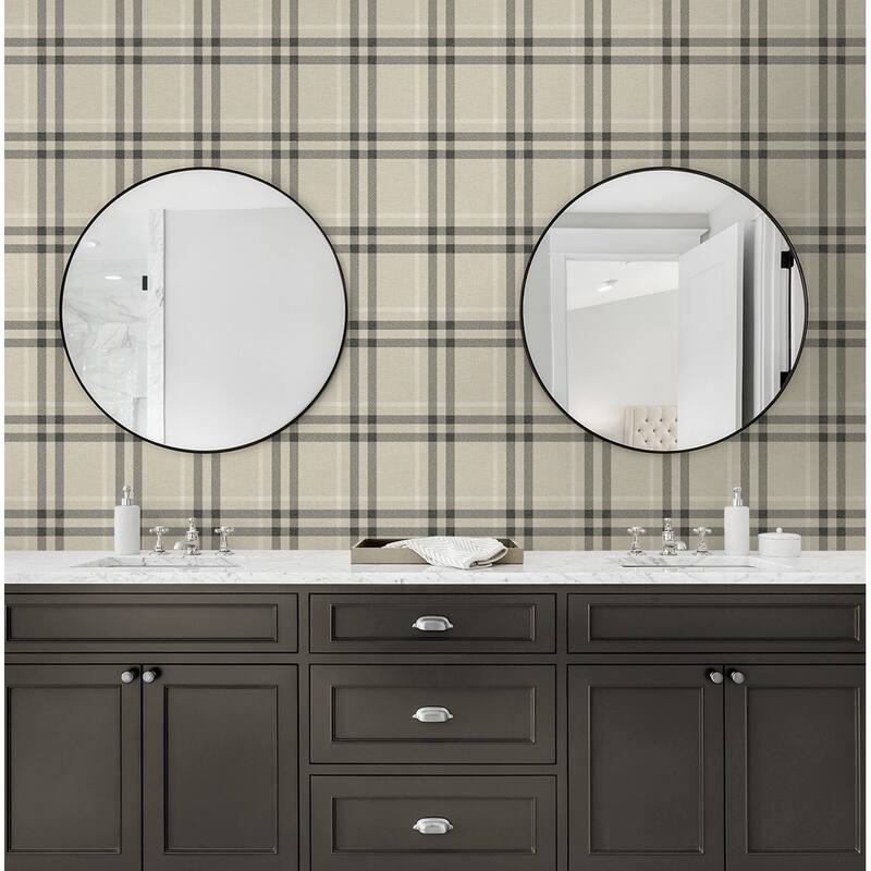 Seabrook Designs Calverlay Plaid Prepasted Wallpaper