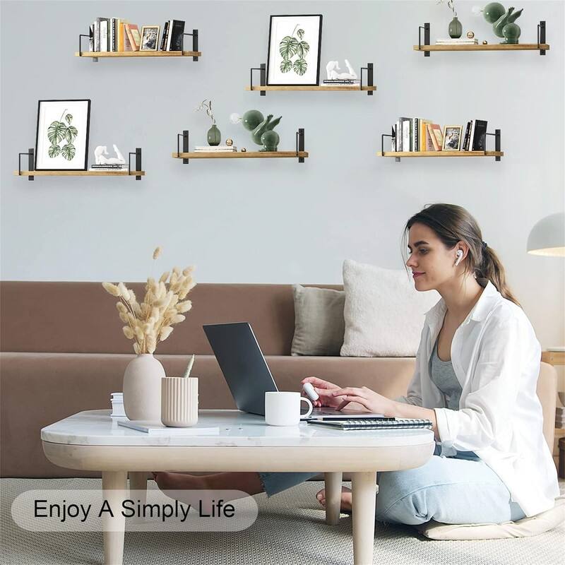 24 Inches Easy to Install Wall Mounted Shelves - 6"D x 24"W x 6"H