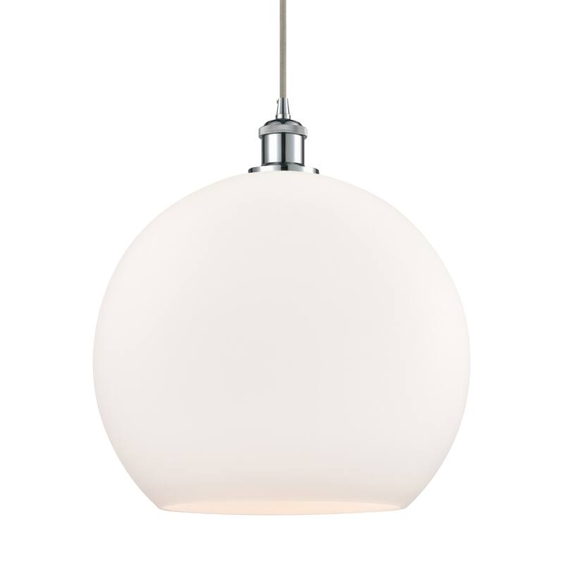 Innovations Lighting 516-1P-18-14 Athens Pendant Athens 14" Wide - Polished Chrome / Matte White