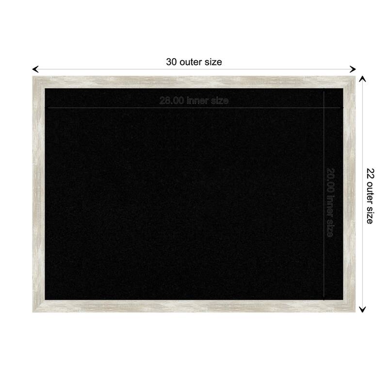 Crackled Metallic Narrow Framed Black Corkboard Bulletin Board - Board Size 28x20