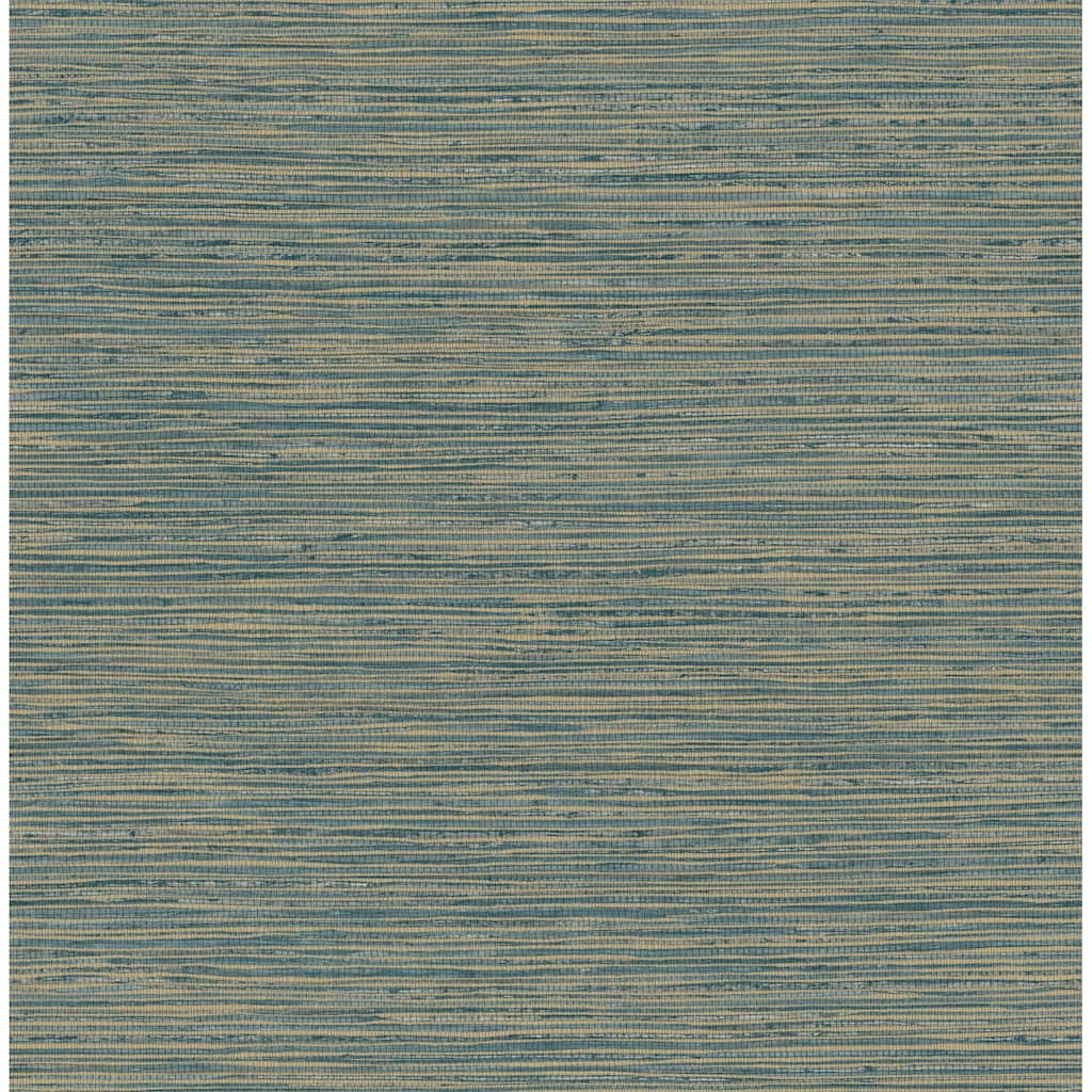 RoomMates Teal Dimensional Grasscloth, Peel and Stick Wallpaper