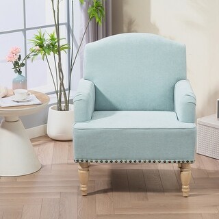 Modern Accent Chair with Retro Wooden Legs - Bed Bath & Beyond - 42616183