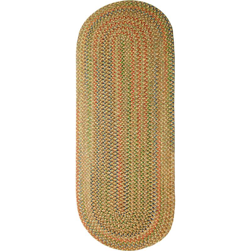 Rhody Rug Katie Indoor/ Outdoor Braided Area Rug - Camel - 2' x 8' Runner