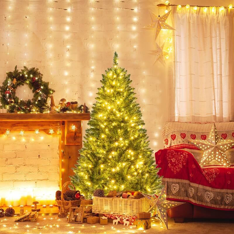 Costway 5/6/7 FT Artificial Christmas Tree with 510/814/990 Branch - See Details - Green