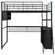 preview thumbnail 14 of 13, Full Size Metal Loft Bed with LED Desk & 4-Tier Storage (250lb Capacity)
