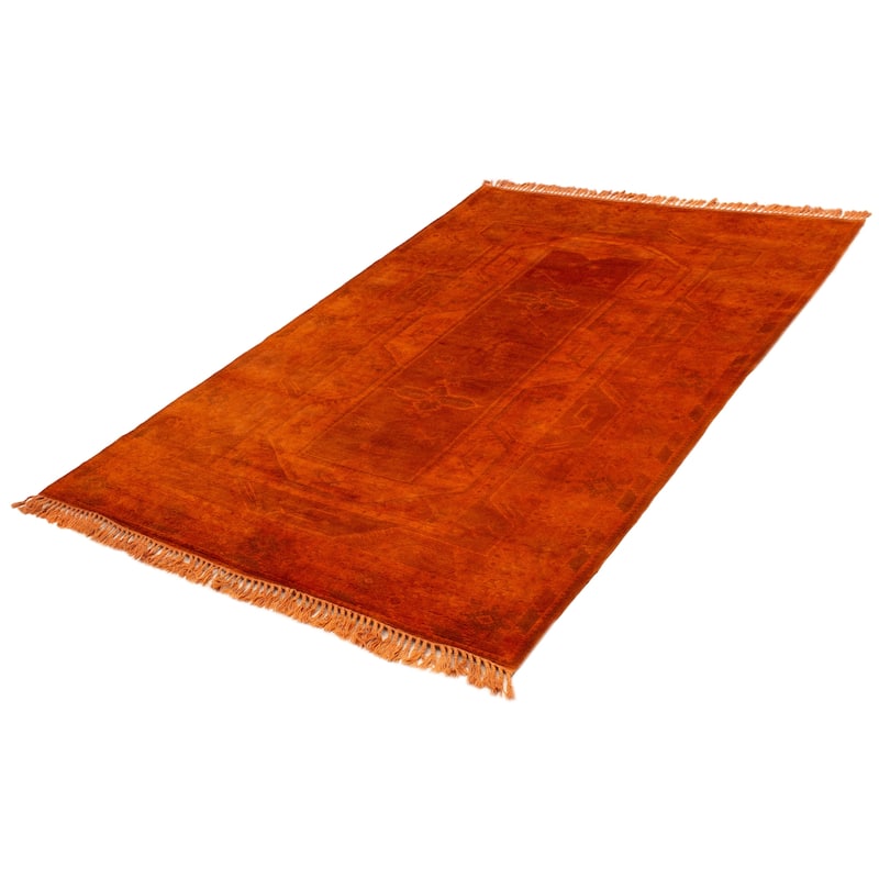 ECARPETGALLERY Hand-knotted Color Transition Burnt Orange Wool Rug - 6'7 x 9'11
