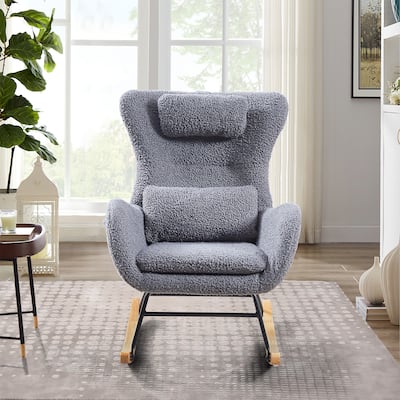 Rocking Chair Nursery, Modern Rocking Chair with High Backrest