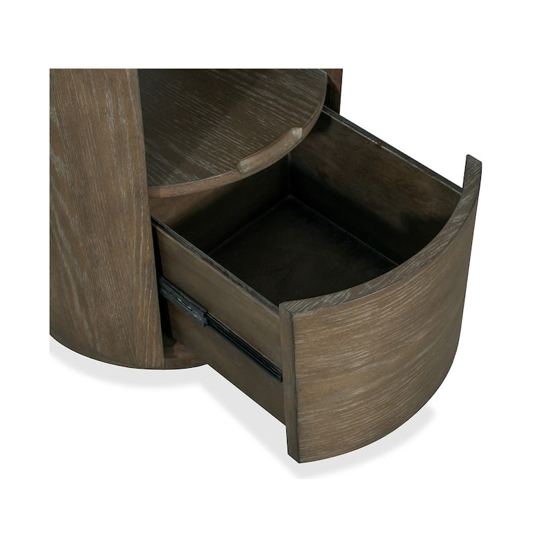 Magnussen Home Bosley Lt. Brown Porpoise Round End Table - 22''W x 22''D x 25''H