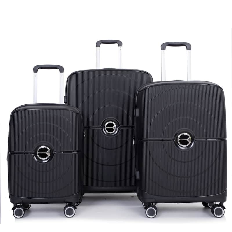 Expandable Hardshell Suitcase Double Spinner Wheels PP Luggage Sets with TSA Lock,3-Piece Set (20/24/28)