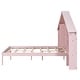 preview thumbnail 43 of 41, Rustic Wood Platform Bed with House-Shaped Headboard & Built-in LED