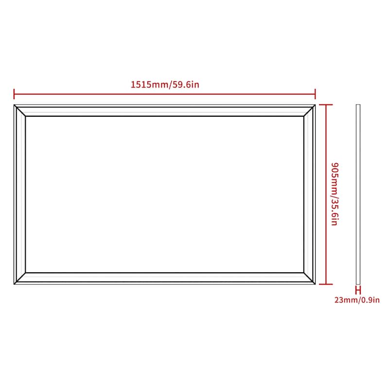 60" x 36" Oversized Rectangle Bathroom Wall Mirror with Aluminum Frame