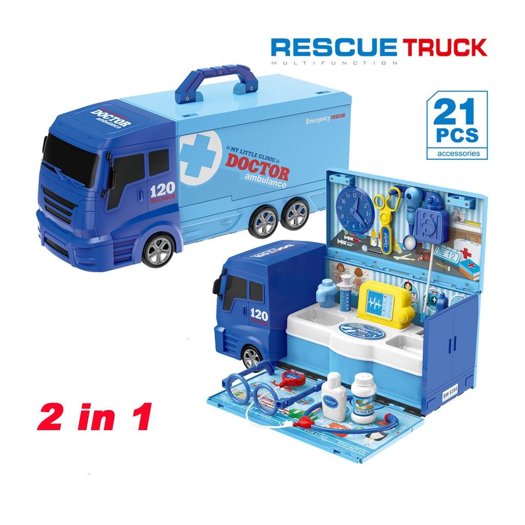 The newest Christmas gift Participate in the 2-in-1 modified toy ambulance tool set, suitable for children to play