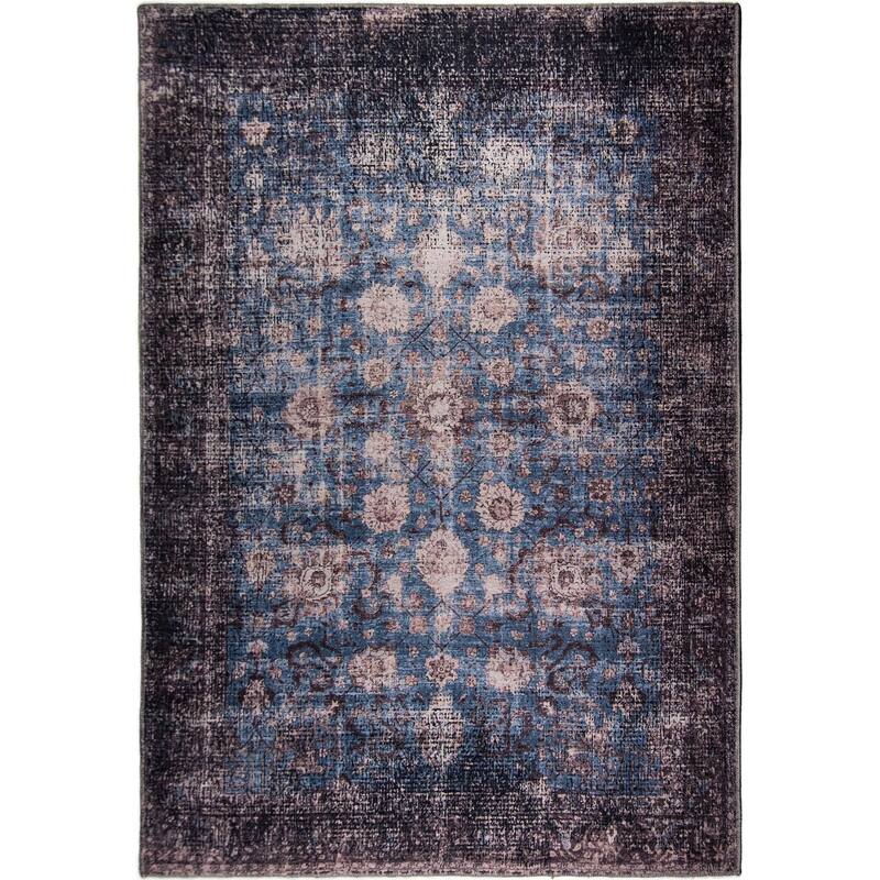 L'Baiet Amelie Blue Distressed Machine Washable Rug - 5' x 8'/Surplus
