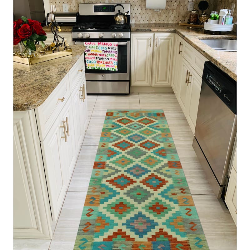 Sangat Flatweave Dana Ivory/Rust Runner - 2'9" x 8'4"