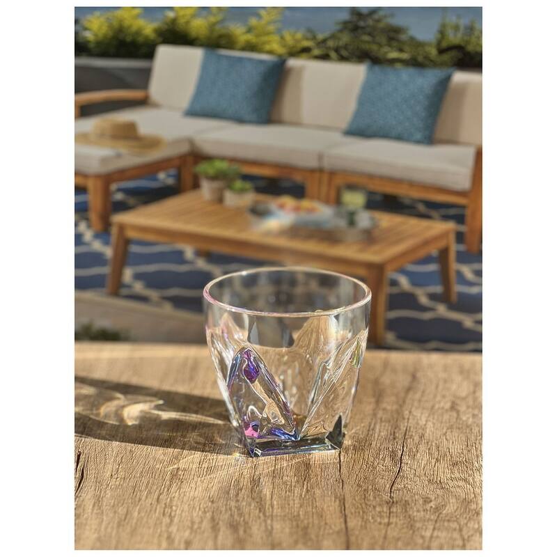 Rainbow Diamond Acrylic Glasses Drinking Set of 4