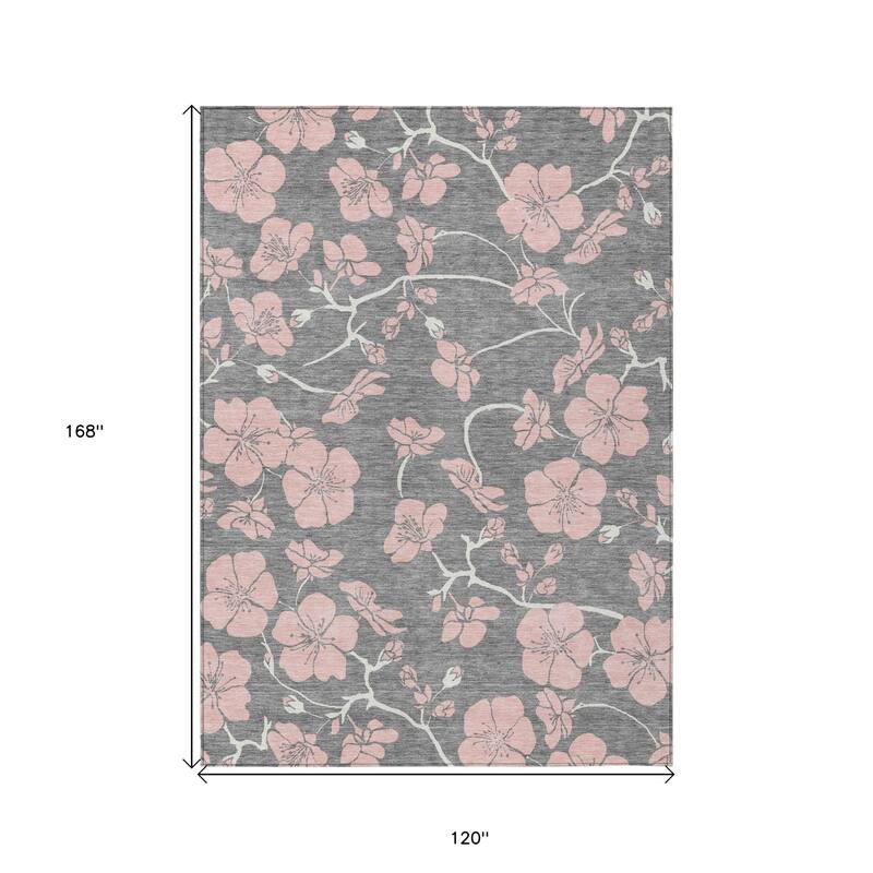 HomeRoots Floral Transitional Rectangle Outdoor Rug