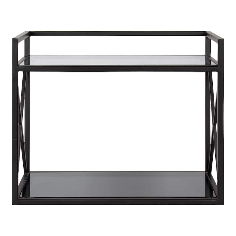Kate and Laurel Blex Metal and Glass Wall Shelf