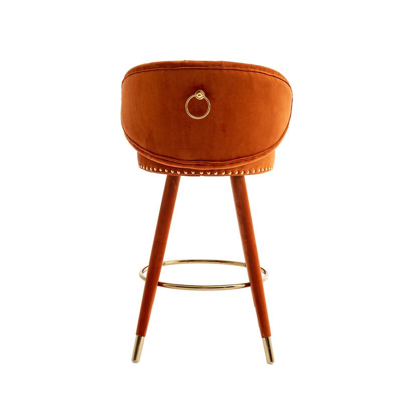 HOMEFUN Counter Height Bar Stools Set of 2 for Kitchen Counter Solid Wood Legs with a fixed height of 360 degrees