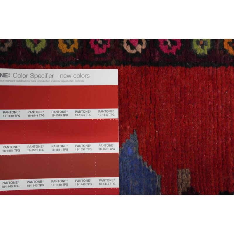 Hand Knotted Oriental 100% Wool Carpet Traditional Tribal Red Ardebil Runner Rug - 9' 8'' X 3' 6''