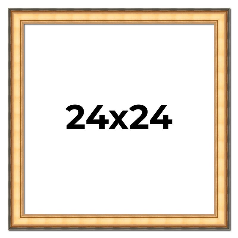 24x24 Frame Gold Plein Aire Solid Wood Picture Frame Width 2 Inches |