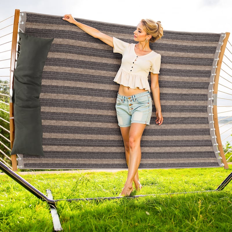 2-person Outdoor Hammock with Stand & Pillow