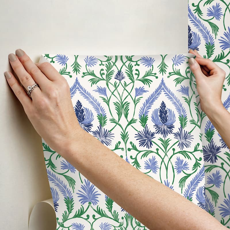 NuWallpaper Isle Blue Peel and Stick Wallpaper