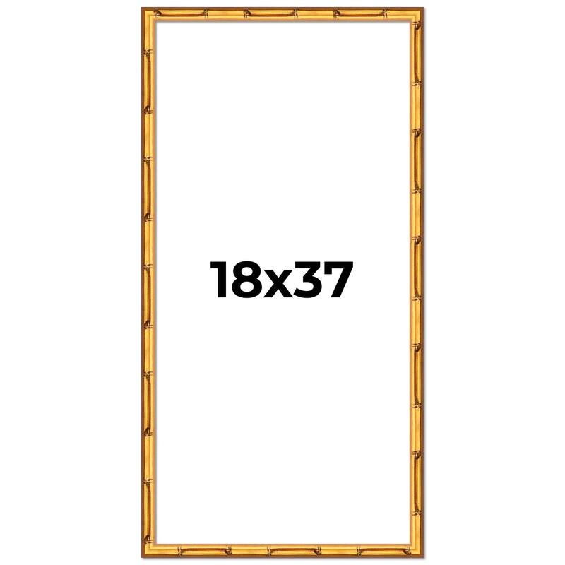 18x37 Frame Gold Bamboo Picture Frame Modern Photo Frame Includes UV Acrylic Shatter Guard Front Acid Free Foam Backing Board