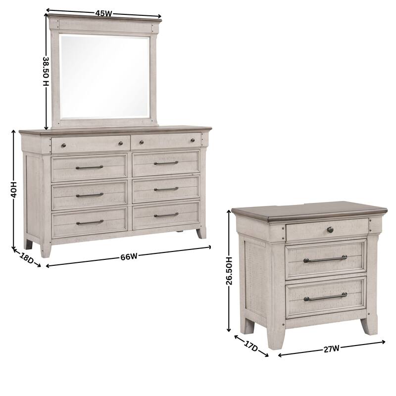 Roundhill Furniture Walcott 5-Piece Bedroom Set with Touch LED Lighting