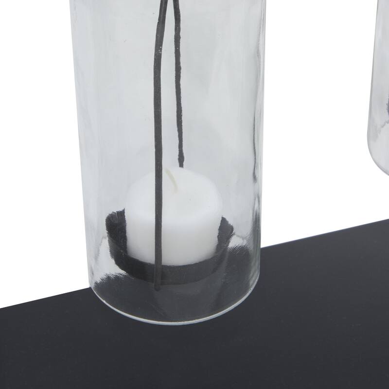 Metal Hanging Bottle Decorative Indoor Outdoor Candle Lantern - Black - Roche River Decor