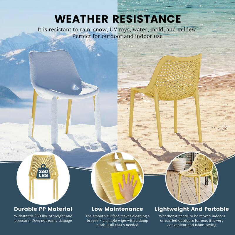 Frond and Form Outdoor Stacking Dining Side Chair (Set of 2)