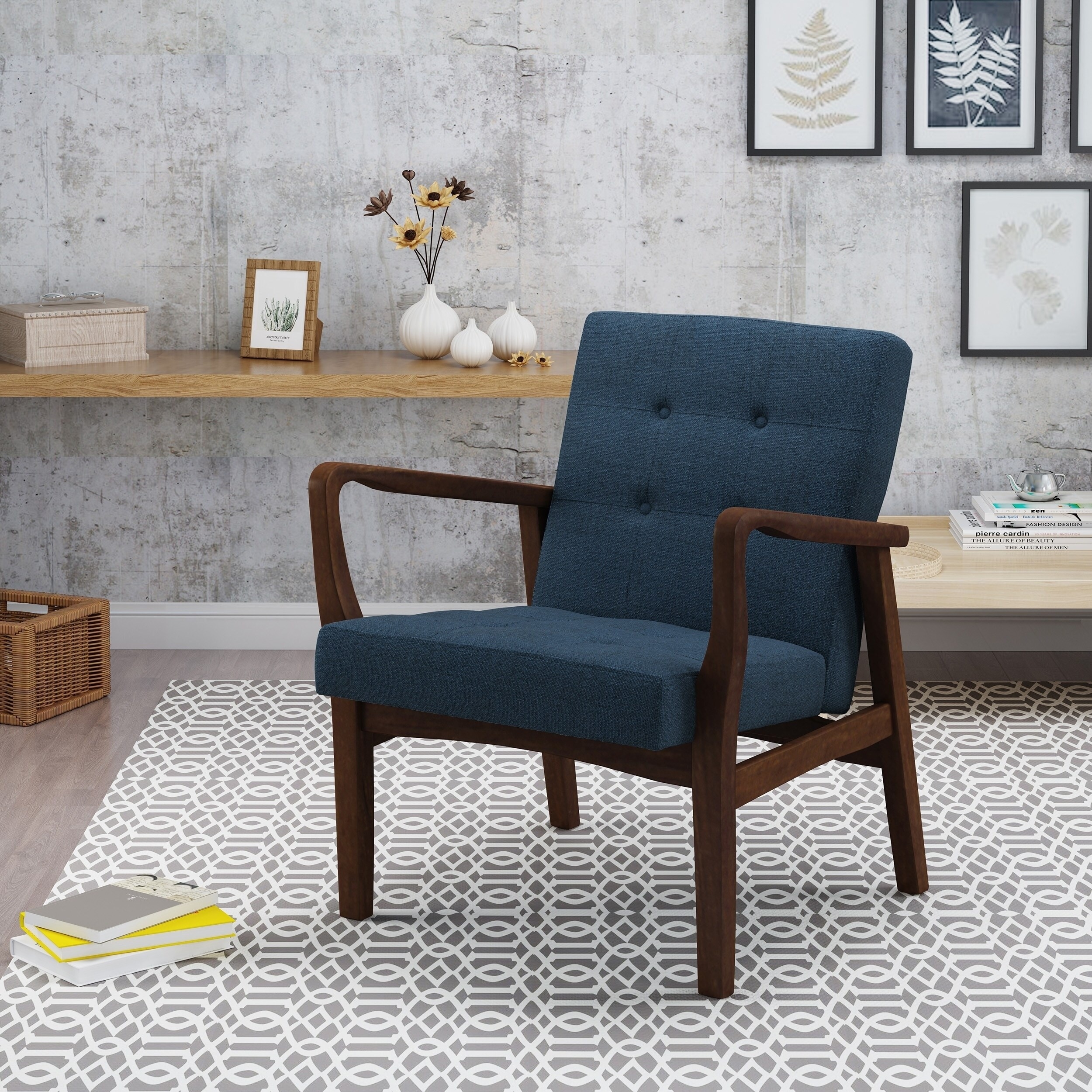 Brayden Mid-century Fabric Club Chair by Christopher Knight Home - On Sale  - Bed Bath & Beyond - 14047340