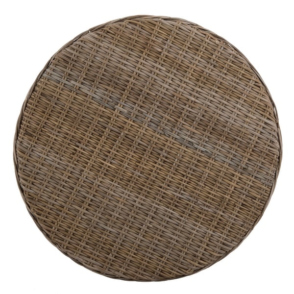 Safavieh ruxton natural wicker ottoman discount