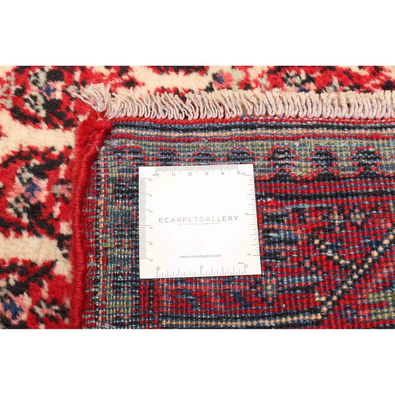 ECARPETGALLERY Hand-knotted Anadol Cream, Red Wool Rug - 3'3 x 4'10